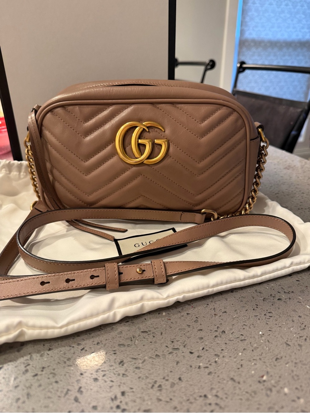 Gucci Marmont Crossbody in Dusty Rose